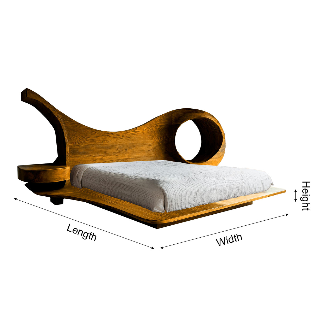 Harmona Organic Flow Solid Wood Headboard and Bed Frame