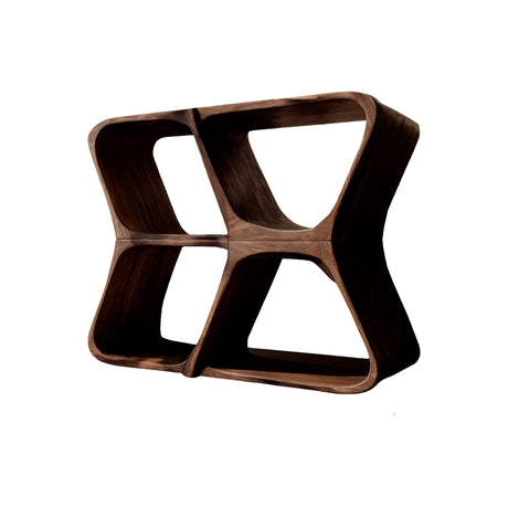 Harmona Sculpted Solid Wood Record Player Stand With Storage