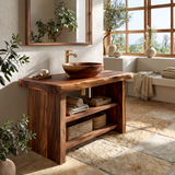 Hawthorne Solid Wood Freestanding Bathroom Vanity with Open Storage