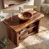 Hawthorne Solid Wood Freestanding Bathroom Vanity with Open Storage
