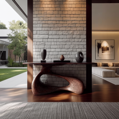 Heliora Loop Live Edge Solid Wood Console Table