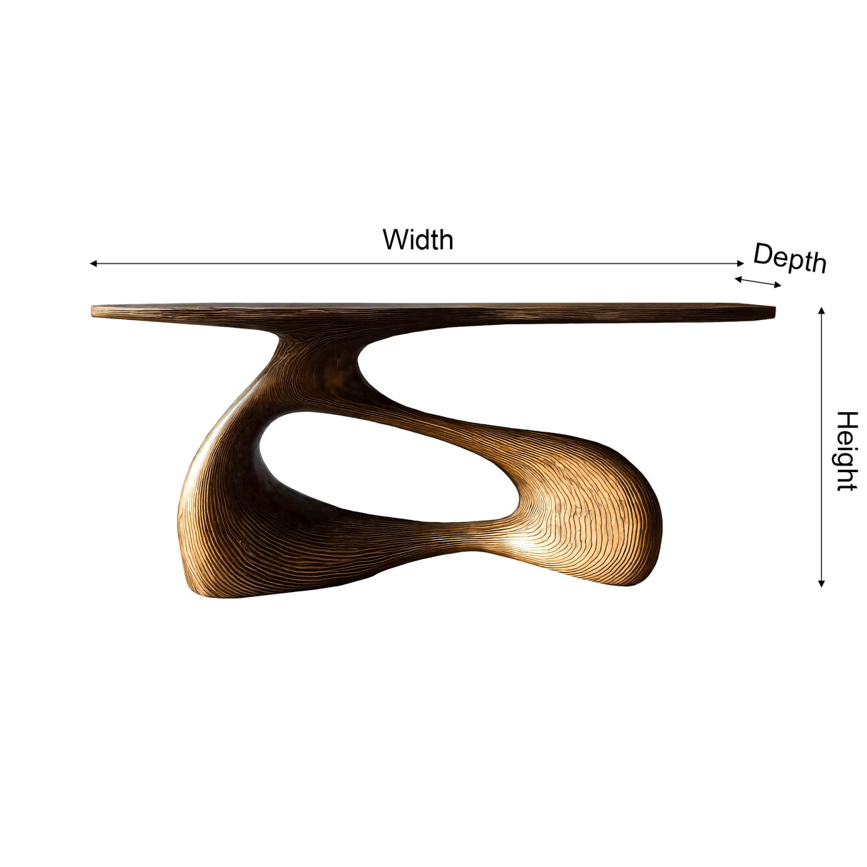 Heliora Loop Live Edge Solid Wood Console Table