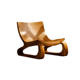 Heliora Loop Sculpted Solid Wood Lounge Chair Brown - Timberustic Lounge Chair