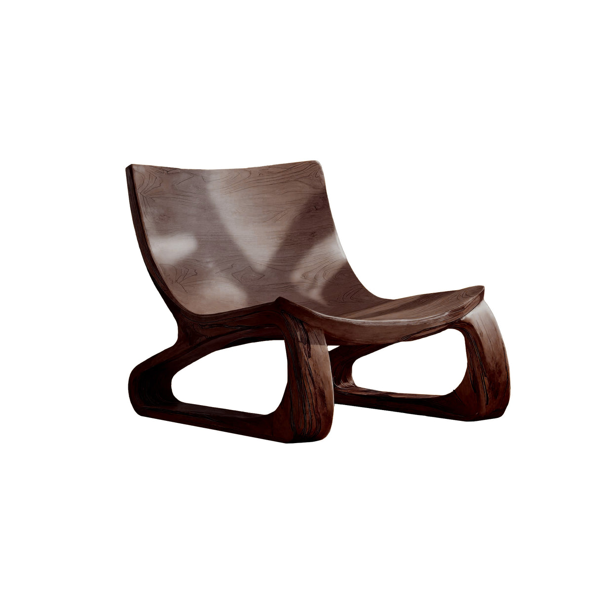 Heliora Loop Sculpted Solid Wood Lounge Chair Dark Walnut - Timberustic Lounge Chair