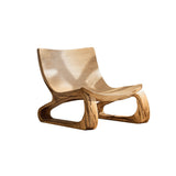 Heliora Loop Sculpted Solid Wood Lounge Chair Natural Oak - Timberustic Lounge Chair
