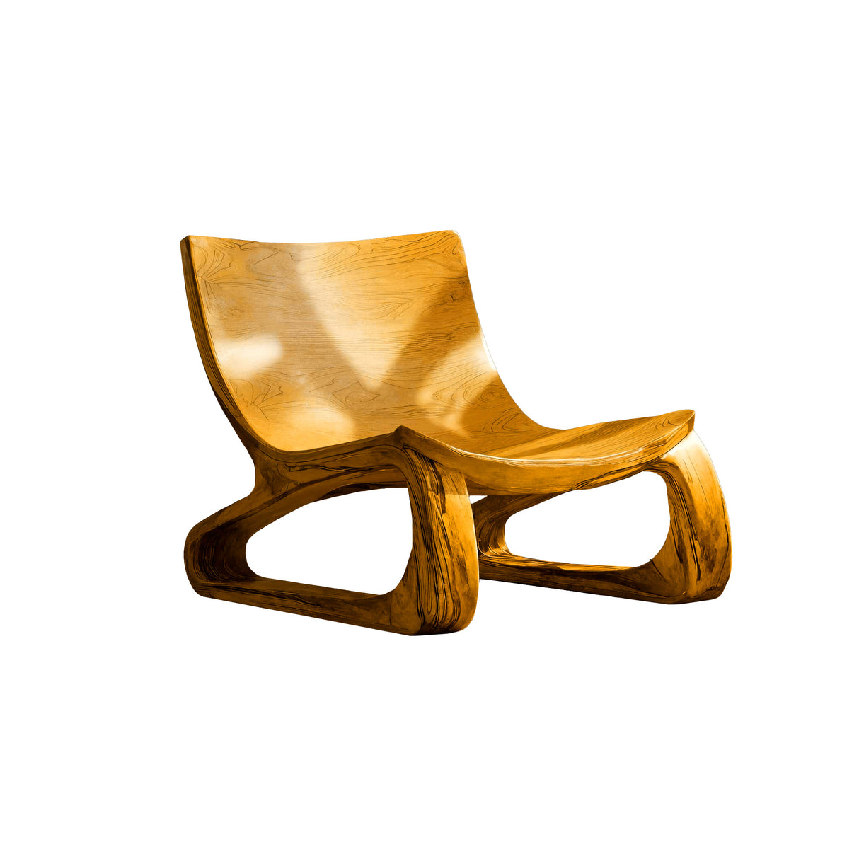 Heliora Loop Sculpted Solid Wood Lounge Chair Teak - Timberustic Lounge Chair