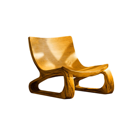 Heliora Loop Sculpted Solid Wood Lounge Chair Teak - Timberustic Lounge Chair
