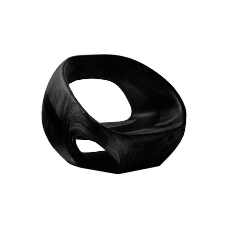 Heliora Ring Sculpted Solid Wood Lounge Chair Black - Timberustic Lounge Chair