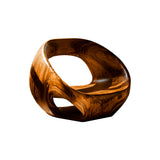 Heliora Ring Sculpted Solid Wood Lounge Chair Brown - Timberustic Lounge Chair