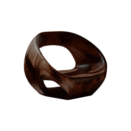 Heliora Ring Sculpted Solid Wood Lounge Chair Dark Walnut - Timberustic Lounge Chair