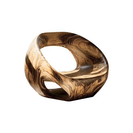 Heliora Ring Sculpted Solid Wood Lounge Chair Natural Oak - Timberustic Lounge Chair
