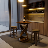 Heliora Twist Solid Wood Bar Table - Timberustic Bar Table