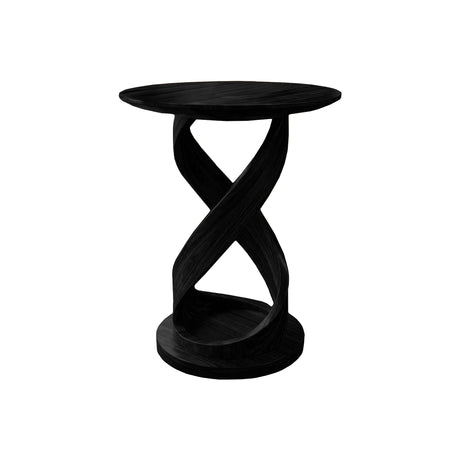 Heliora Twist Solid Wood Bar Table Black - Timberustic Bar Table