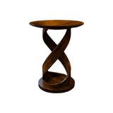 Heliora Twist Solid Wood Bar Table Brown - Timberustic Bar Table