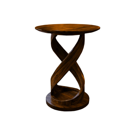 Heliora Twist Solid Wood Bar Table Brown - Timberustic Bar Table