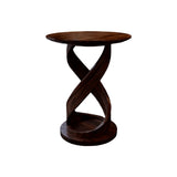 Heliora Twist Solid Wood Bar Table Dark Walnut - Timberustic Bar Table
