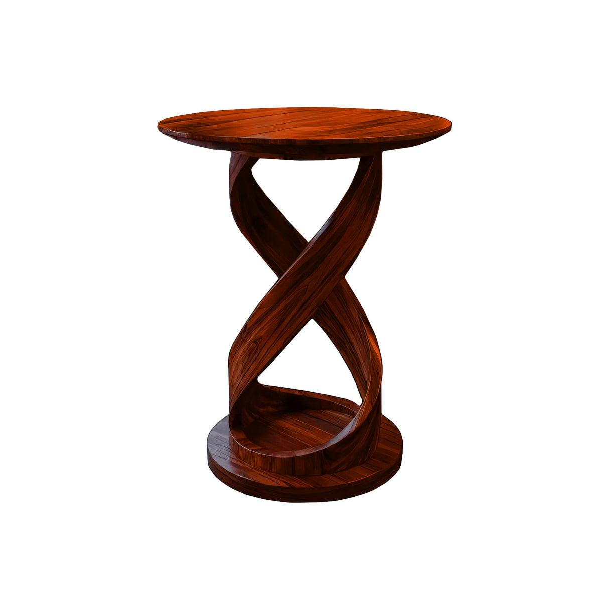 Heliora Twist Solid Wood Bar Table Mahogany - Timberustic Bar Table