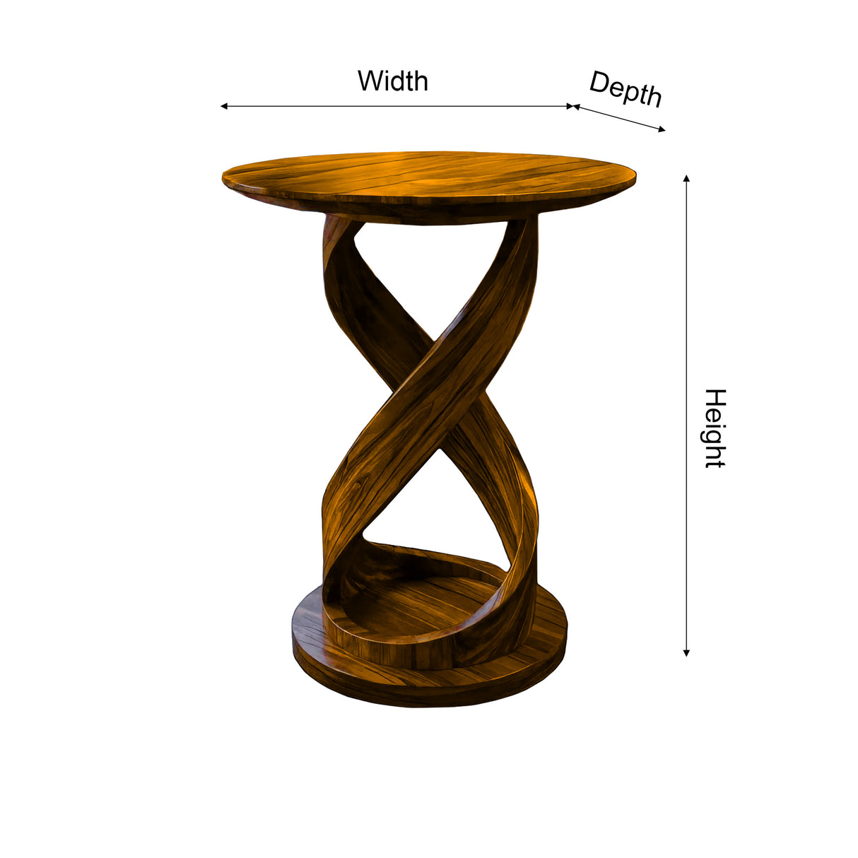 Heliora Twist Solid Wood Bar Table - Timberustic Bar Table