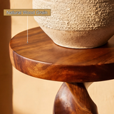 Heliora Twisted Solid Wood Pedestal Stand - Timberustic Pedestal Stand