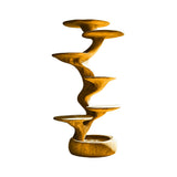 Helix Sculpted Solid Wood Tree-Inspired Cat Tree Shelf Teak - Timberustic Tree-Inspired Cat Tree Shelf