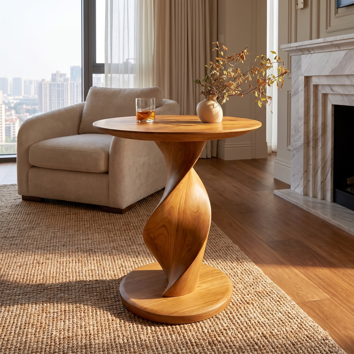 Helixa Handcrafted Solid Wood Side Table SPA257235 - Timberustic Side Table