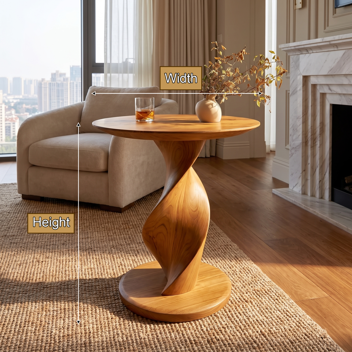 Helixa Handcrafted Solid Wood Side Table SPA257235 - Timberustic Side Table
