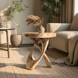 Helixcrest Sculpted Solid Wood Side Table