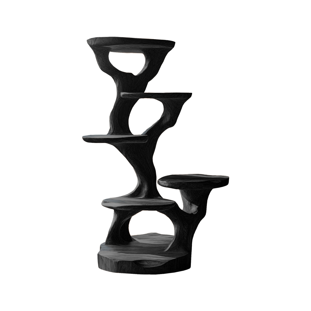 Holloway Sculpted Solid Wood Tree-Inspired Cat Tree Shelf Black - Timberustic Tree-Inspired Cat Tree Shelf