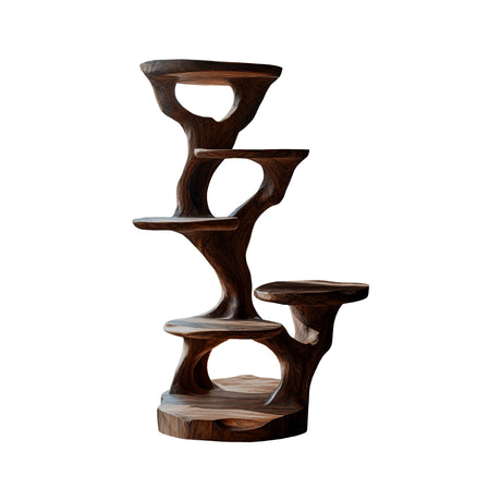 Holloway Sculpted Solid Wood Tree-Inspired Cat Tree Shelf Dark Walnut - Timberustic Tree-Inspired Cat Tree Shelf