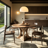 Hollowcrest Sculpted Solid Wood Round Dining Table