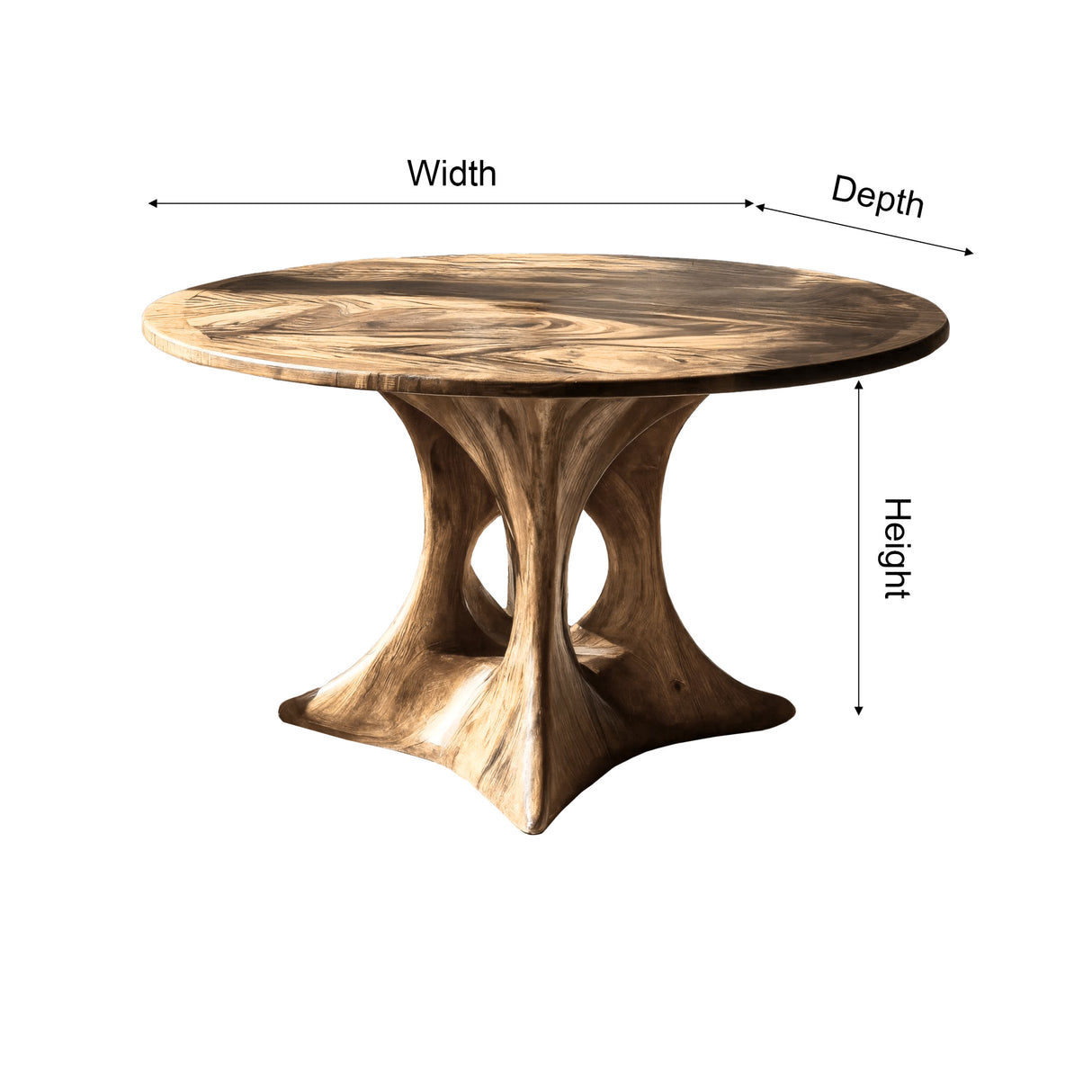 Hollowcrest Sculpted Solid Wood Round Dining Table