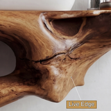 Hollowform Solid Wood Floating Bathroom Vanity with Open Storage - Timberustic Floating Bathroom Vanity with Open Storage