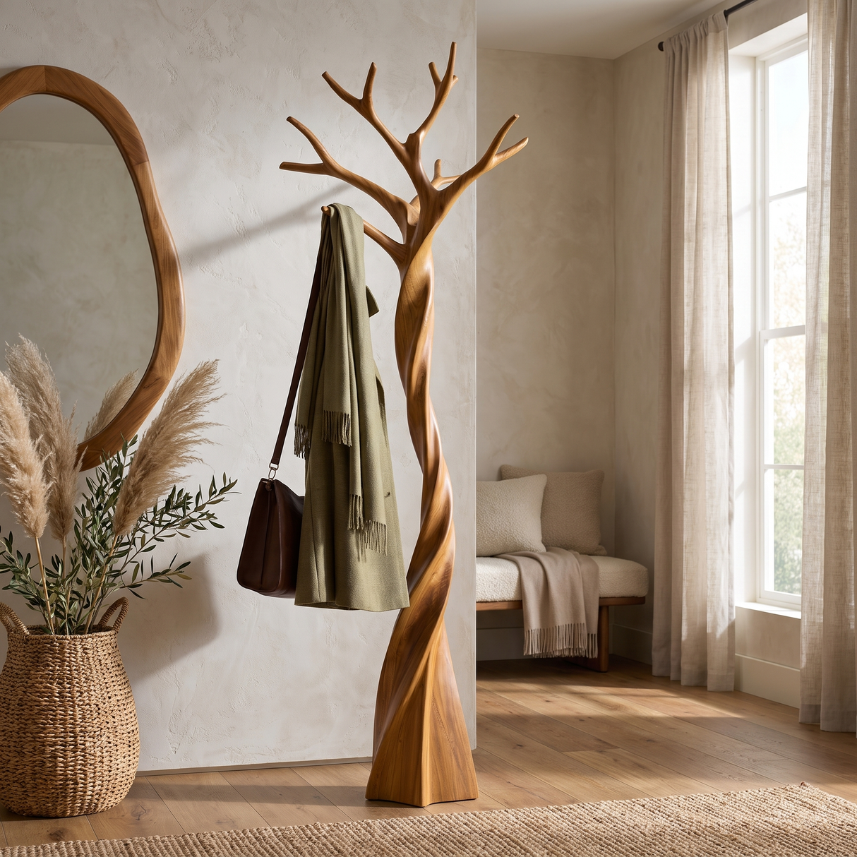 Ironbark Handcrafted Sculpted Solid Wood Tree Coat Rack - Timberustic Tree Coat Rack