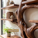 Ironbark Handcrafted Solid Wood Floating Tree Bookshelf