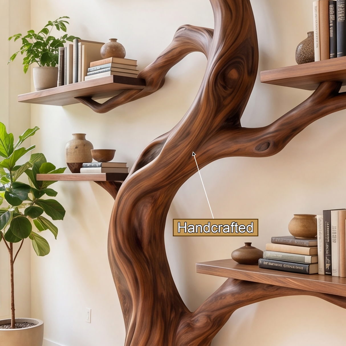 Ironbark Handcrafted Solid Wood Tree Bookshelf