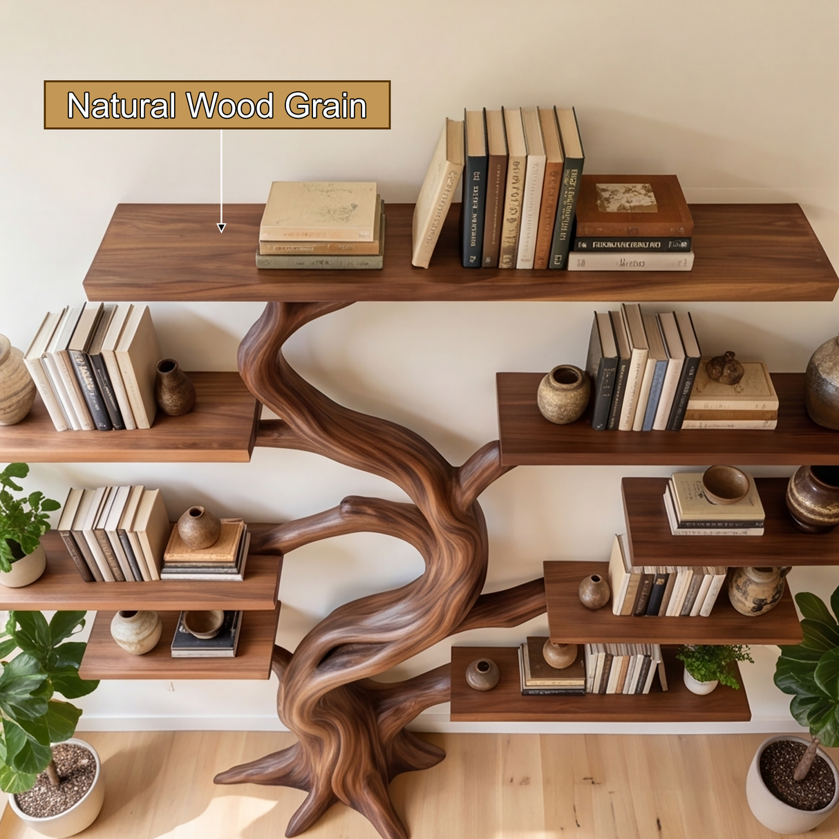 Ironbark Handcrafted Solid Wood Tree Bookshelf