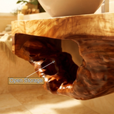 Ironbark Live Edge Solid Wood Floating Bathroom Vanity with Open Storage