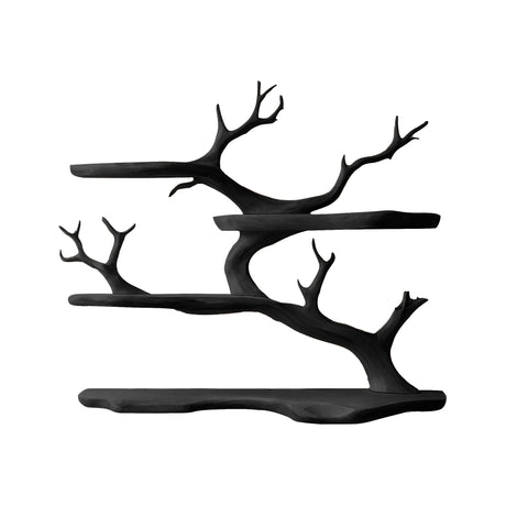 Ivorwyn Handcrafted Solid Wood Tree Bookshelf Black - Timberustic Floating Tree Bookshelf
