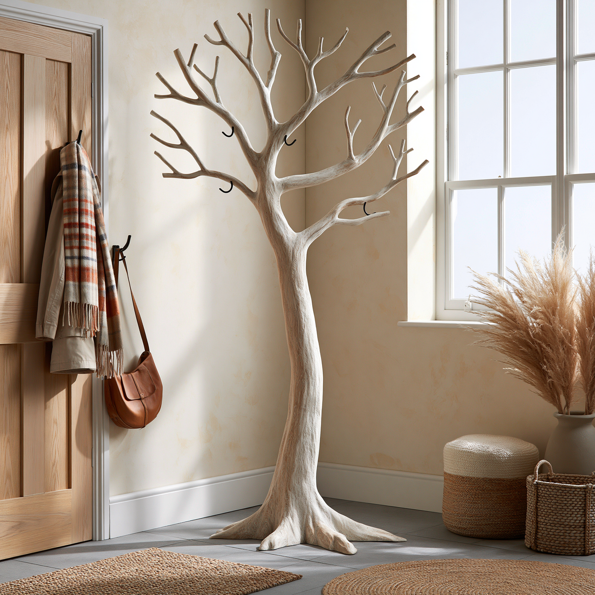 Ivorygrove Sculpted Solid Wood Tree Coat Rack - Timberustic Tree Coat Rack