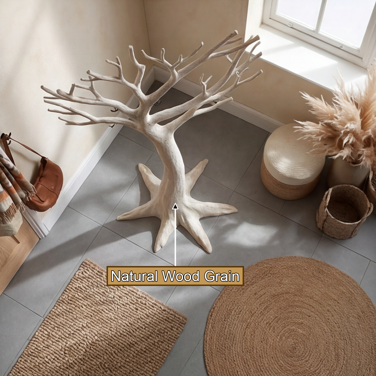 Ivorygrove Sculpted Solid Wood Tree Coat Rack - Timberustic Tree Coat Rack