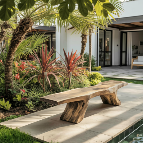 Kael Nature-Inspired Solid Wood Outdoor Bench
