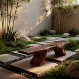 Kael Nature-Inspired Solid Wood Outdoor Bench