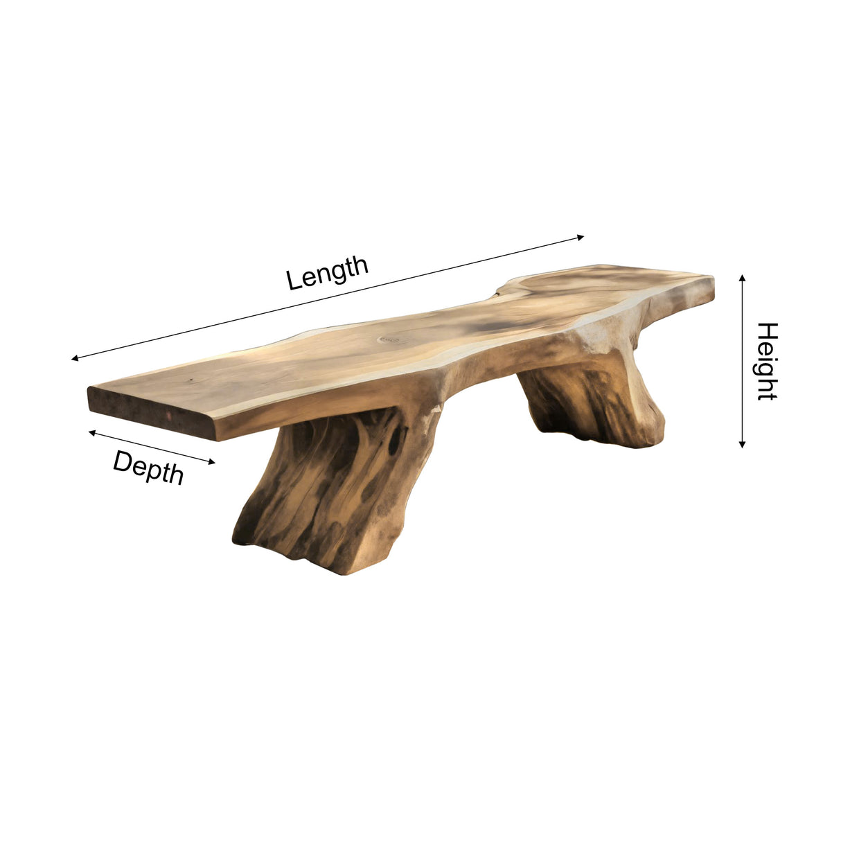 Kael Nature-Inspired Solid Wood Outdoor Bench