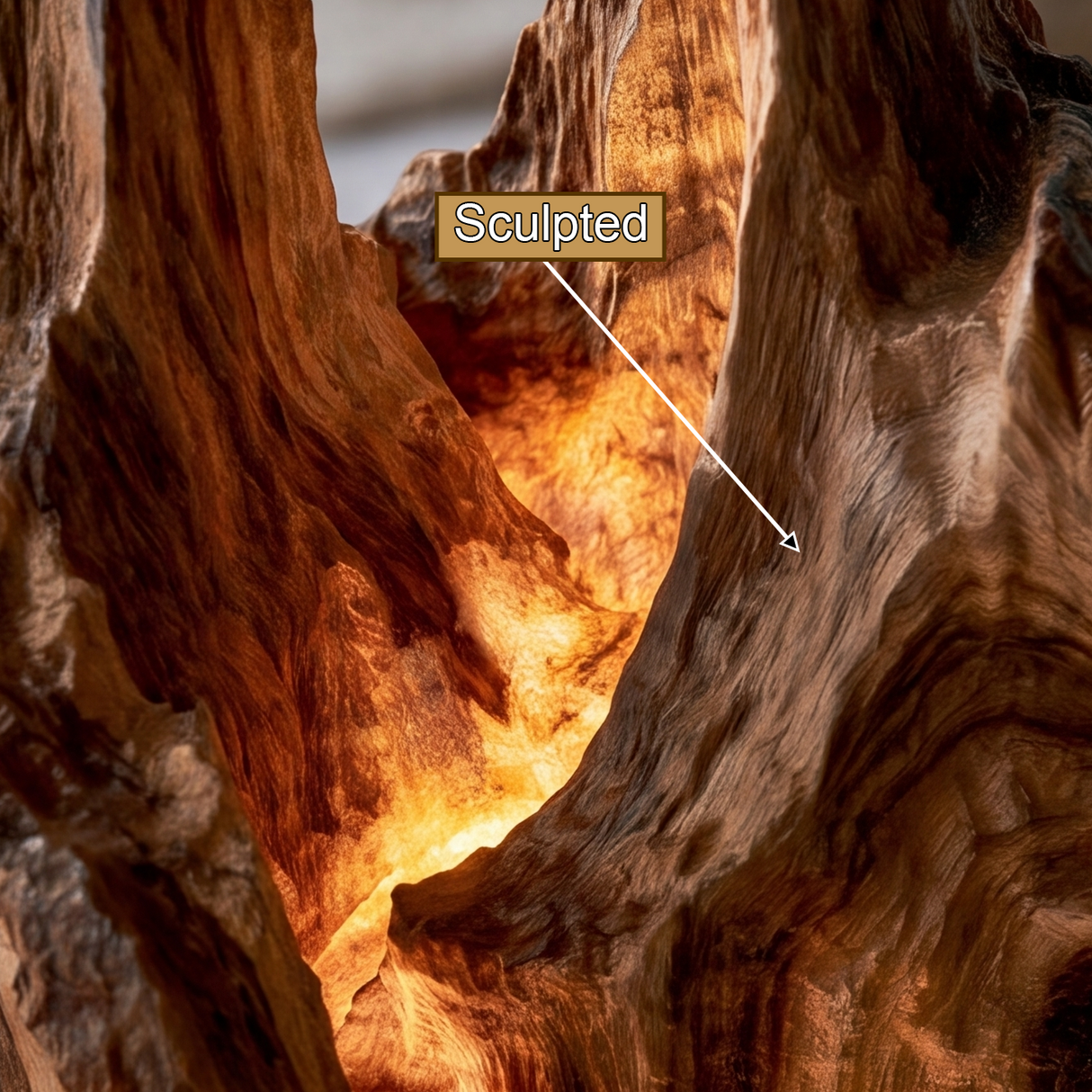 Kaeldrift Sculpted Solid Wood Mountain Table Lamp SPA183590