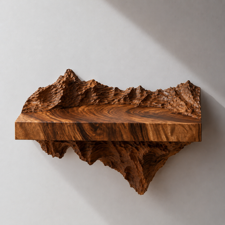 Kaelith Handcrafted Solid Wood Mountain Floating Shelf - Timberustic Floating Shelf