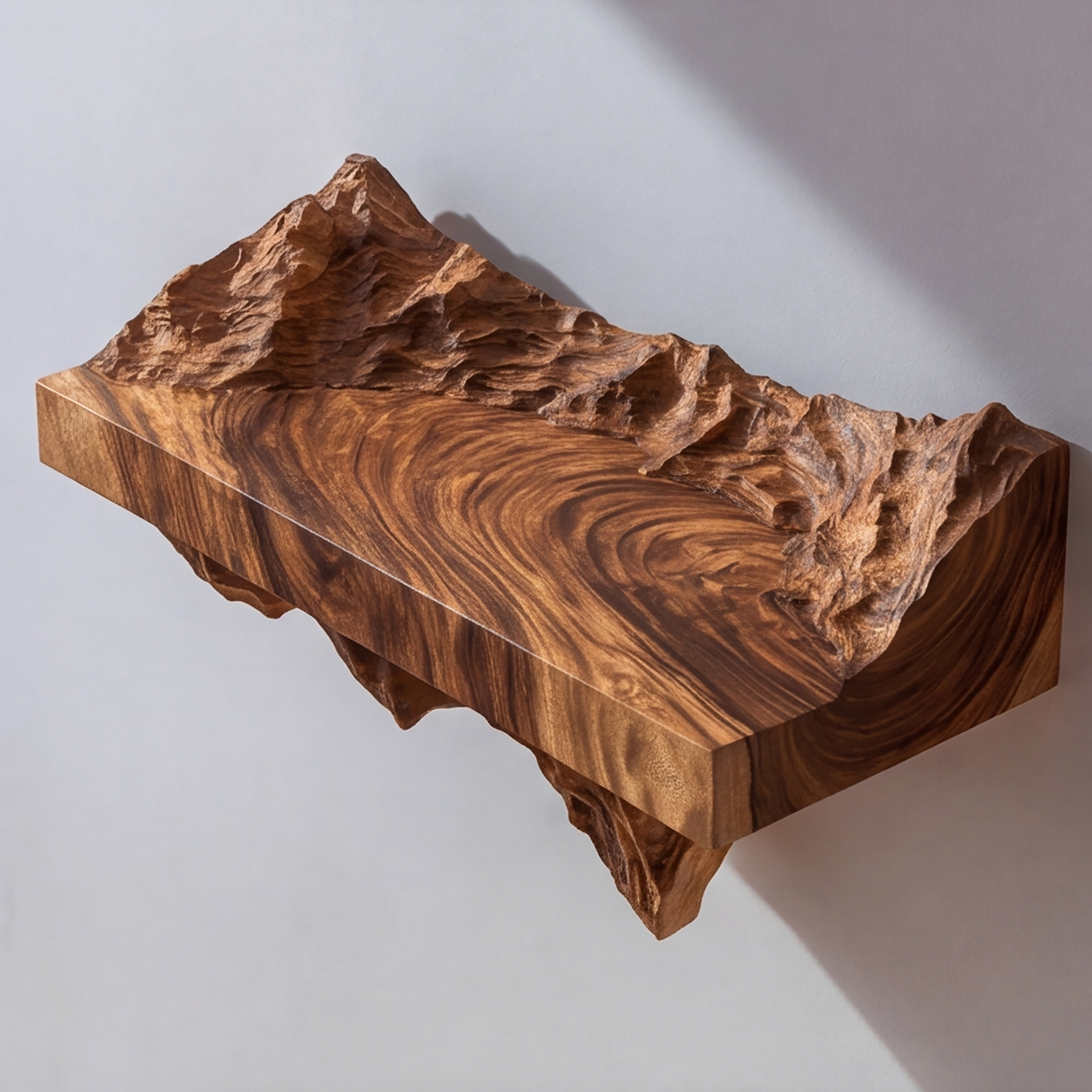 Kaelith Handcrafted Solid Wood Mountain Floating Shelf - Timberustic Floating Shelf