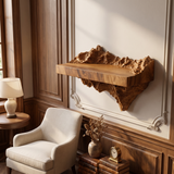 Kaelith Handcrafted Solid Wood Mountain Floating Shelf - Timberustic Floating Shelf