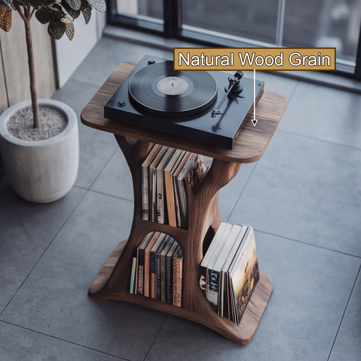Kaelith Handcrafted Solid Wood Record Player Stand SPA285893
