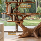 Kaelith Rootform Solid Wood Console Table with Shelves - Timberustic Console Table with Shelves