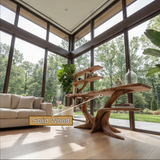 Kaelith Rootform Solid Wood Console Table with Shelves - Timberustic Console Table with Shelves